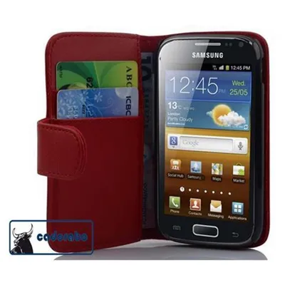Obrázek produktu pro Cadorabo Case for Samsung Galaxy ACE 2 Protective Case in Red Ochranné pouzdro na mobilní telefon typu kniha Etui Cover
