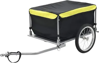Imagen del producto de Remolque para bicicleta, color  y amarillo, capacidad de 65 kg