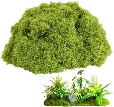 Produktbild von 200 g künstliches Moos, Bastelmoos, Dekomoos, Moos für Bastelprojekte, Dekoration, künstliches Moos, Dekomoos, künstliches Moos für Gemälde, Mooswand für Krippen, Modellbau, Weihnachts- und Osterdekorationen