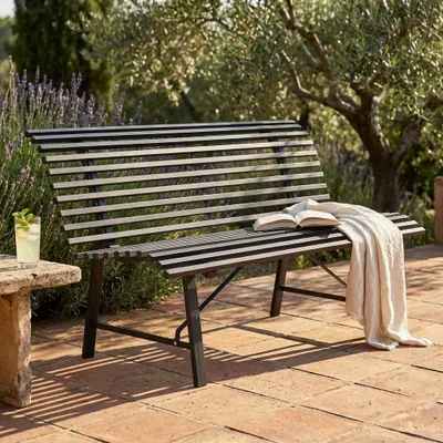 Immagine prodotto di Milani Home - panca da giardino, Lora, in acciaio, antracite