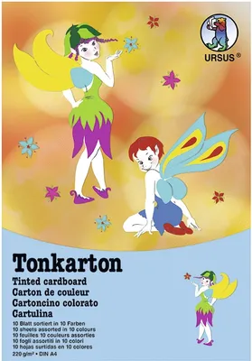 Produktbild von Tonkarton 220g/qm A4 VE=10 Bogen 10 Farben sortiert