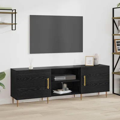Obrázek produktu pro Maison Exclusive – Televizní skříňky, rozměry 150 x 30 x 50 cm, barva černá, Imitace dubu, materiál dřevotrieska