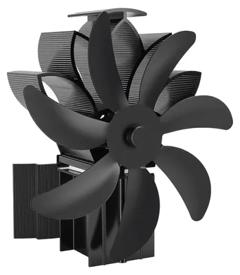 Obrázek produktu pro Ventilátor pro kamna s otevřeným ohniskem, výkonný ventilátor se 7 lopatkami, poháněný teplem z kamen