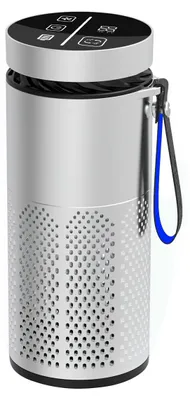 Produktbild von Auto Luftreiniger, HEPA Filter, Negativionen, Touchscreen, 3 Windgeschwindigkeiten, 1200mAh Akku, Silber, geruchsneutralisierend & leise