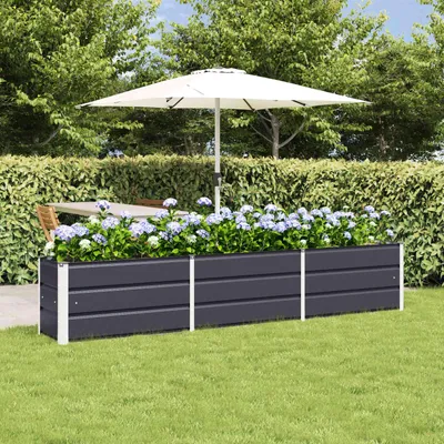 Produktbild von "Schlussverkauf" Pflanzkübel im Garten - 1 pc - Blumenbeet/Gartenbeet - Anthrazit 240x40x45 cm Stahl C13546