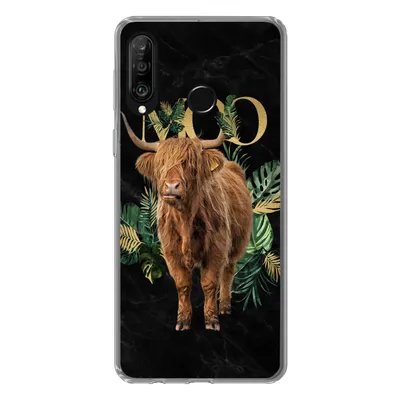 Produktbild von MuchoWow® Handyhülle Schutzhülle Hülle für Huawei P30 Lite Zauberspruch - Schottischer Hochländer - Pflanzen Silikon Softcase Handy Hülle - Handyhülle