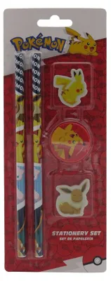 Produktbild von Pokémon Schreinset 5 teilig mit 2 Bleistiften 2 Radiergummis