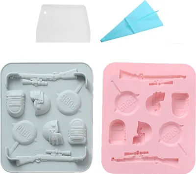 Image de 2 moules à 8 empreintes créatives en caoutchouc pour le chocolat Moules à pâtisserie en silicone antiadhésifs Pour la fabrication de glaçons, de gelée et de savon au chocolat Pour le moulage de bonbons, avec poche à douille et raclette