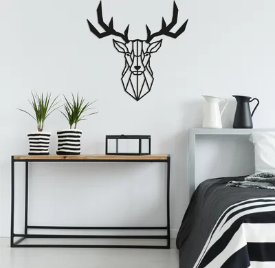Produktbild von Wallity, Deer2- TNL1175, Schwarz, Sonstige Wohndekorationen, 51 x 51 cm, 100% Metall (Dicke: 1