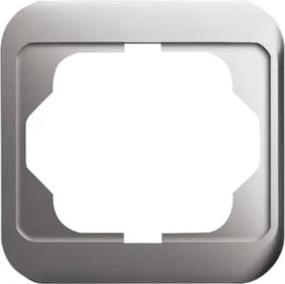A close-up of a single electrical outlet cover plate.