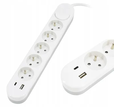 Produktbild von Bemko Stromleiste Verlängerungskabel 5 Steckdosen 2xUSB Schalter