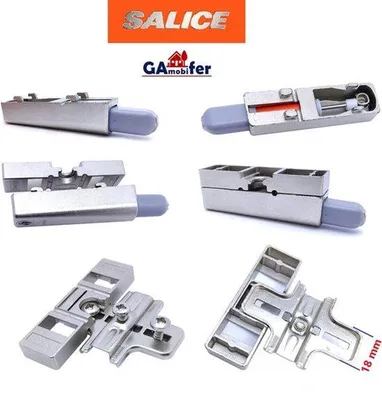 Produktbild von Kolbendämpfer-Decelerator für Türen, verlangsamt den endgültigen Schlag der Türen,. (Adapter für Scharnierhals 0 und Stahlfuß, Tür 2 Scharniere)