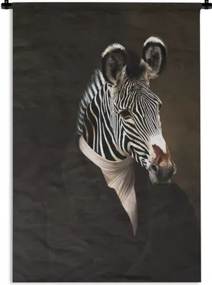 Produktbild von MuchoWow® Wandteppich Wandbehang Alte Meister - Ölgemälde - Zebra 120x180 cm Tapisserie Dekoration Wandtuch - Schlafzimmer - Dekorationen für das Haus