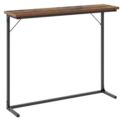 Produktbild von Konsolentisch schmaler Sofatisch Eingangstisch industriell rustikales Braun und Schwarz 24 x 80 x 100 cm