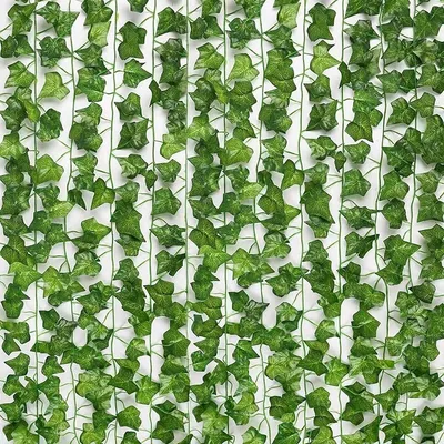 Produktbild von Künstliche Efeupflanzen, Girlande, Ranke, 24 Stück, 2,1 m, für den Außenbereich, künstliche Efeugirlande, Dekoration für Feiern, Hochzeiten