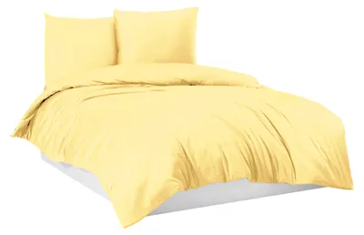 Produktbild von Bettwäsche Bettgarnitur Bettbezug Baumwolle 135x200 155x220 200x200 200x220, Größe:155 x 220 cm, Design Bettwäsche:Vanille Gelb Uni