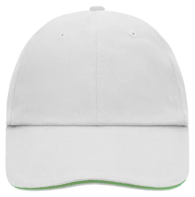 Immagine prodotto di Myrtle Beach - Cappellino da baseball "Raver" con visiera sandwich LT1309 (taglia unica) (bianco/lime)