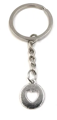Immagine prodotto di Onwomania portachiavi cuore in cerchio semplice ciondolo in metallo argento