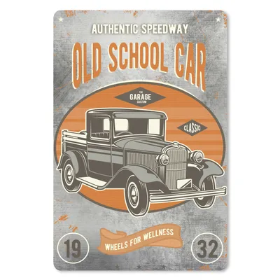 Produktbild von MuchoWow® Mauspad Mousepad Mancave - Auto - Retro - Zeichnung 40x60 cm - Mousepads - Maus Mat - Pad - Mausunterlage - Schreibtisch Accesoire