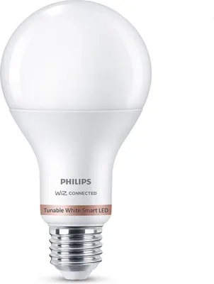 Productafbeelding van Philips LED-lamp 13 W (equivalent 100 W) A67 E27, slimme lamp, Wi-Fi/Bluetooth, wit, Wi-Fi 4 (802.11n), 802.11b, 802.11g, LED, E27
