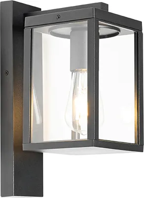 Zdjęcie produktu dla Industrialna lampa ścienna zewnętrzna czarna IP44 - Charlois