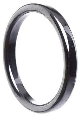 Produktbild von Dünner Ring aus Hämatit 3mm flach grau dunkelgrau schmal schlicht Steinring, Ringgröße:Innenumfang 57mm Ø18.1mm