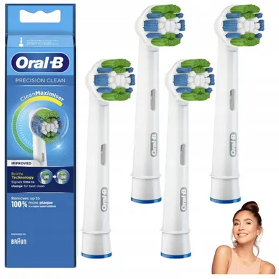 Image de Oral-B Têtes de Brosse à Dents Électrique Precision Clean Originales 4 Pièces