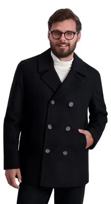 Image de Manteau double-breasted classique pour homme Nautica, noir, taille X-Large
