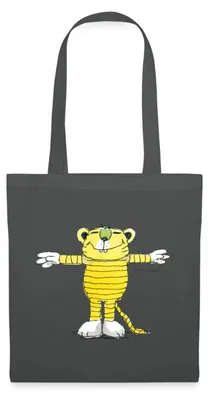 Produktbild von Spreadshirt Janosch Tiger Pose Stoffbeutel, One size, Graphite