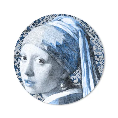 Produktbild von MuchoWow® Mauspad Mousepad Mädchen mit Perlenohrring - Johannes Vermeer - Delfter Blau 20x20 cm - Mousepads - Maus Mat - Pad - Mausunterlage - Schreibtischmatte