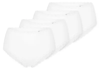 Produktbild von Uncover by Schiesser Damen Midislip Baumwolle Lace 4-Pack weiss - Größe M