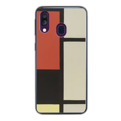 Produktbild von MuchoWow® Handyhülle Schutzhülle Hülle für Samsung Galaxy A40 Komposition mit rotem Quadrat, schwarz, blau - Piet Mondrian Silikon Softcase Handy Hülle - Handy-Tasche