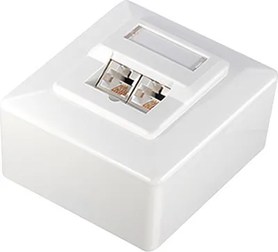 Produktbild von Transmedia Anschlussdosen; 2xWestern 8/8-Steckdose, CAT6, TD 17