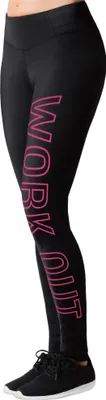 Image de BRUBAKER Femmes Fitness Gym Sport Leggings Noir Work Out Print Rose - S