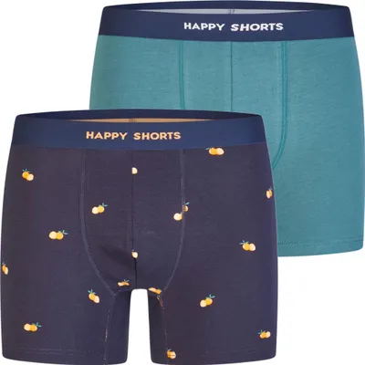 Produktbild von Happy Shorts Herren Boxer Jersey 2-Pack  türkis, navy - Größe M