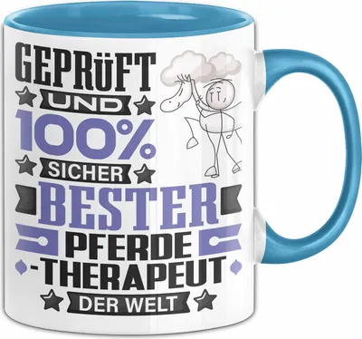 Produktbild von Pferdetherapeut Geschenk Lustiger Spruch für Pferdetherapeut Geschenkidee Bester Pferdetherapeut Der Welt (Blau)