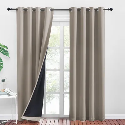 Obrázek produktu pro Zatemňovací závěs 100% neprůhledný - Sada 2 kusy - 245 x 140 cm - Tepelné závěsy
