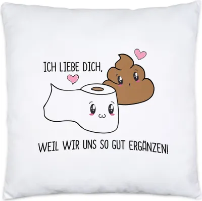 Produktbild von Klopapier Kacke Kissen Inkl Füllung Sarkasmus Humor Valentinstag Freundin Freund Witzig Geschenkidee Couple Jahrestag