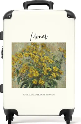 Produktbild von NoBoringSuitcases.com® Großer Koffer - Kunst - Monet - Blumen - Alte Meister - Gelb - Kombinationsschloss TSA - Hartschalen Trolley 4 Rollen - 72 liter - Reisekoffer - 66 cmKoffer Mittelgroß 67x43x25 cm, 72L,