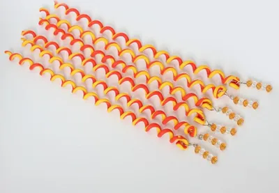 Produktbild von 6 Haar Spiralen Bunt Frisurenhilfe Braider Flechten Styling-Zubehör mit Strass Orange