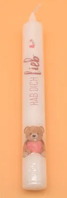 Produktbild von 1 Stabkerze "Hab Dich lieb" Höhe 20 cm