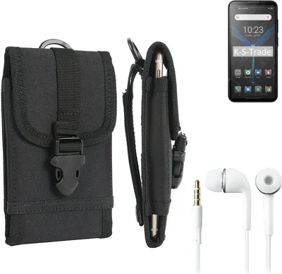 Produktbild von K-S-Trade Holster Schutz Hülle kompatibel mit Blackview BL5000 Gürteltasche Handy Hülle Tasche outdoor Seitentasche schwarz 1x + Kopfhörer