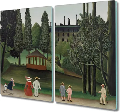 Produktbild von Coloray Hackbrett Kochplattenabdeckung Herdabdeckplatte 2x30x52 cm Schneidebrett Küchenbrett – Park ein Paar von Bäumen