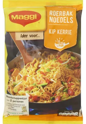 Obrázek produktu pro Maggi Smažené nudle Kuřecí kari 185 g – Rychlá, pikantní kuřecí kari pánev