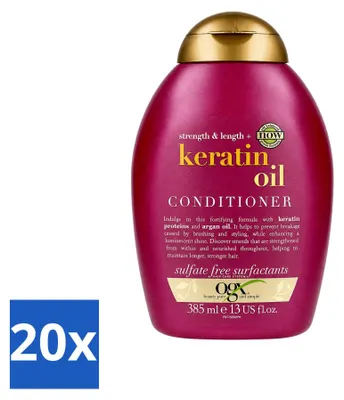 Zdjęcie produktu dla 20 opakowań odżywki olejowej OGX Anti-Breakage Keratin Oil – dla każdego rodzaju włosów – 385 ml – zestaw ekonomiczny – 20 sztuk