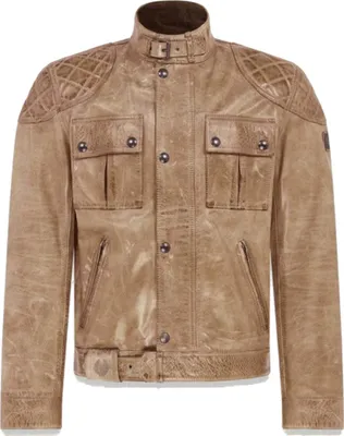 Obrázek produktu pro Kožená bunda Belstaff Brooklands na motorku, světle hnědá, XL