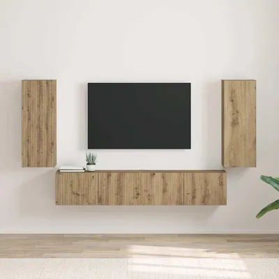 Produktbild von Möbel TV-Wandschrank 2 Stk. Kunsthandwerk Eiche Holzwerkstoff - TV-Schränke &5435