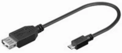 Produktbild von Goobay 95194, 0,2 m, USB A, Micro-USB B, USB 2.0, Männlich/Weiblich, Schwarz