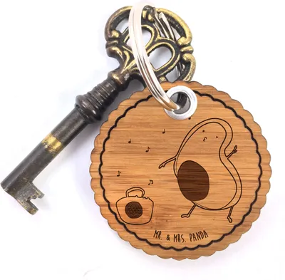 Produktbild von Mr. & Mrs. Panda Schlüsselanhänger Avocado Tanzen - Transparent - Geschenk, Gesund, Anhänger, Fröhlich, Singen, Taschenanhänger, Musik, Holz, Party, für schlüssel
