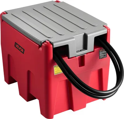 Immagine prodotto di Serbatoio diesel portatile VEVOR, capacità 220 L e portata 48 L/min, serbatoio carburante con pompa di trasferimento 12 V e tubo flessibile in gomma da 4 m, serbatoi di trasferimento diesel in PE per il trasporto di carburante, rosso